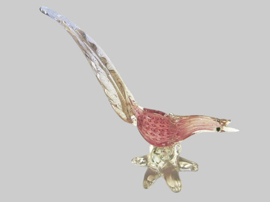 Barrovier Toso Murano Glass Bird Gold Inclusion - Designer Unique Finds 