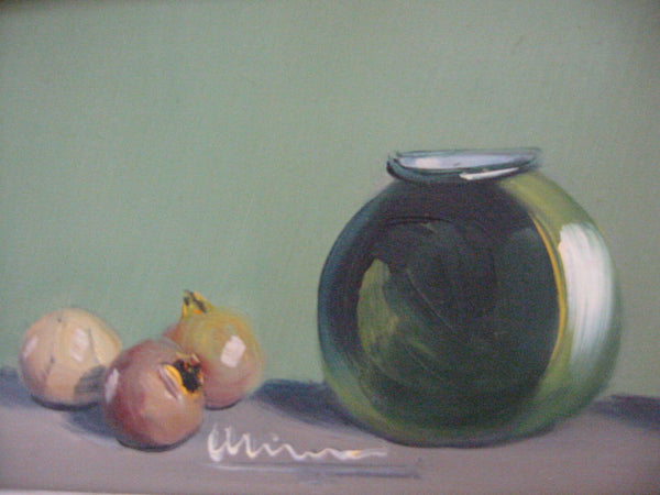 Still Life Impressionist Fruits Oil On Board Signed By Spanish Artist - Designer Unique Finds 
