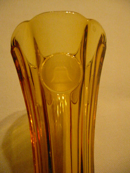 Fostoria Glass Amber Cone Vase Stem Glass Coin Cased - Designer Unique Finds 
 - 4