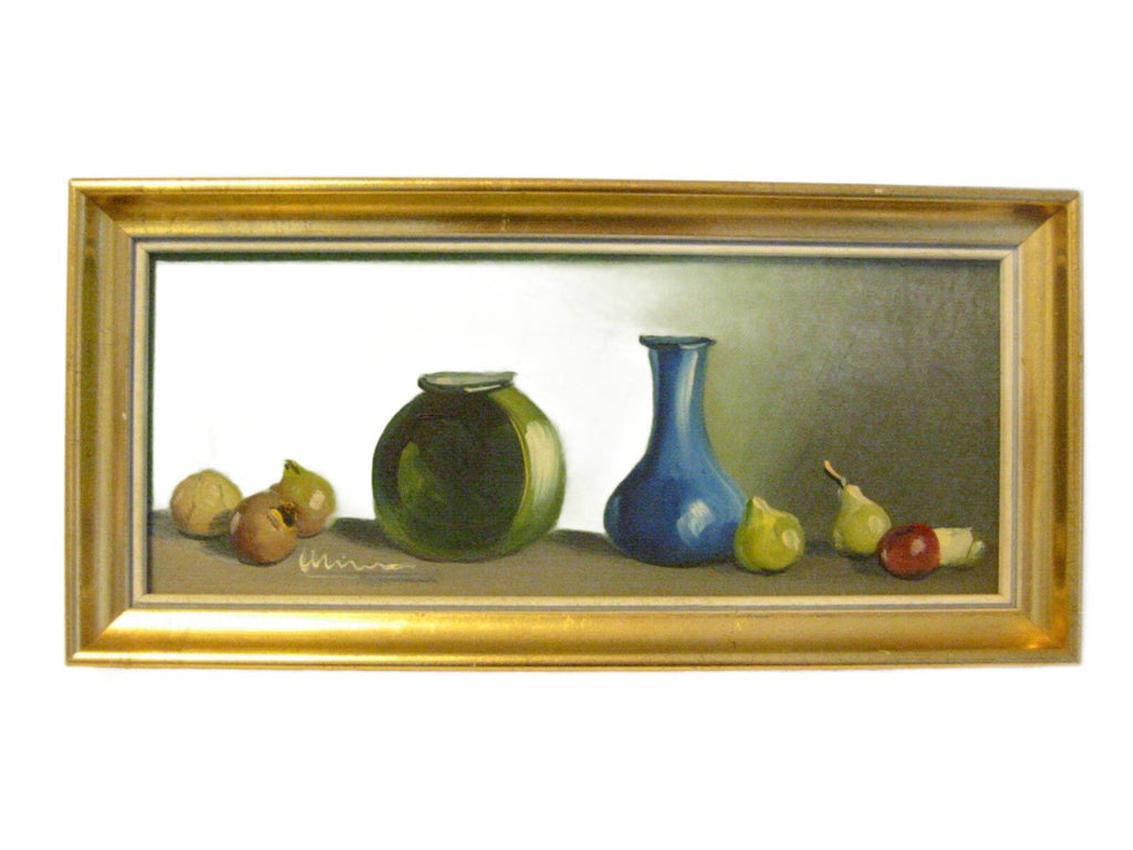 Still Life Impressionist Fruits Oil On Board Signed By Spanish Artist - Designer Unique Finds 