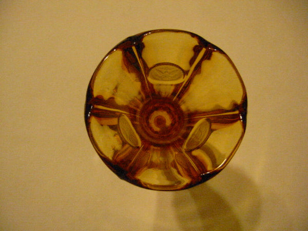 Fostoria Glass Amber Cone Vase Stem Glass Coin Cased - Designer Unique Finds 
 - 2
