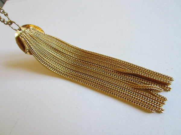 Golden Tassel Pendant Chain Necklace - Designer Unique Finds 