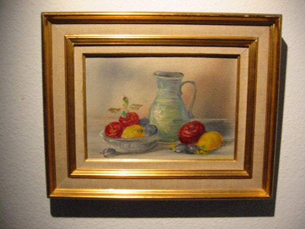 Leo Ritter Austrian Still Life Fruits Impressionist Signed Oil On Canvas - Designer Unique Finds 