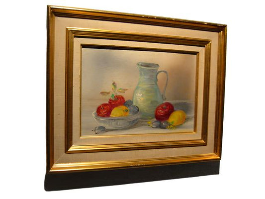 Leo Ritter Austrian Still Life Fruits Impressionist Signed Oil On Canvas - Designer Unique Finds 