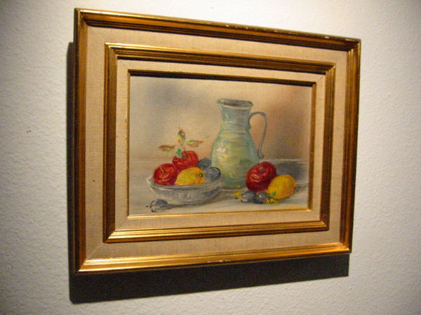 Leo Ritter Austrian Still Life Fruits Impressionist Signed Oil On Canvas - Designer Unique Finds 