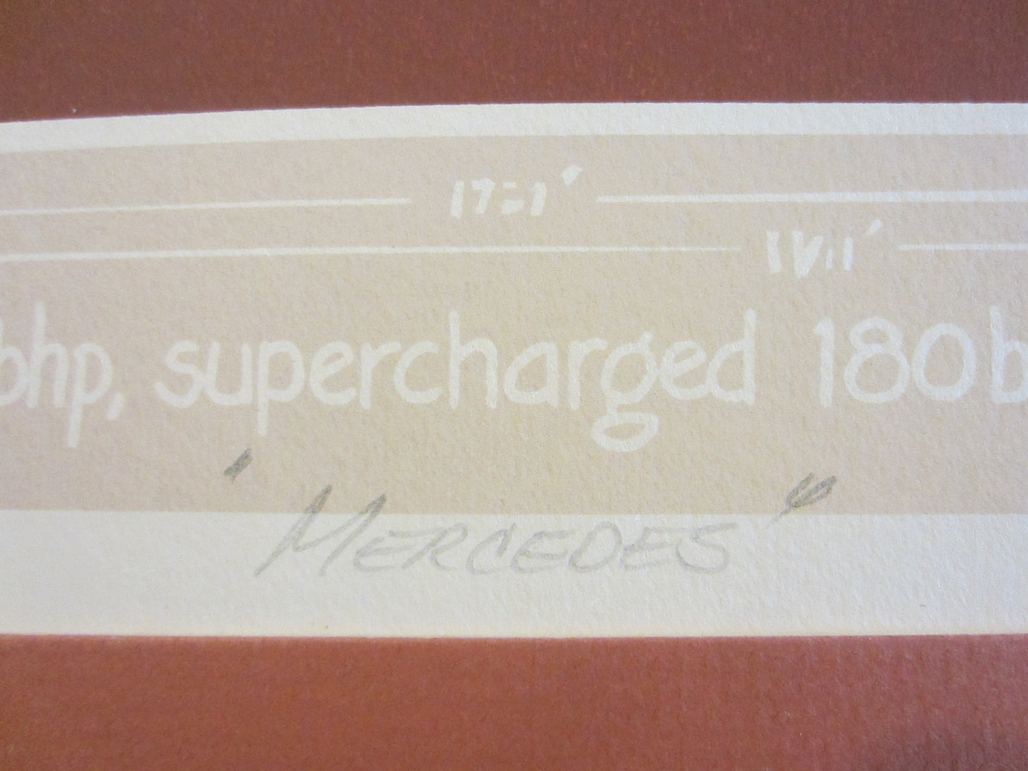 Roy Williams Classic Mercedes Model 1933 Signed Inscripted Gouache