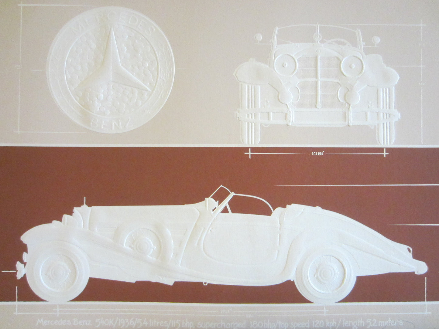 Roy Williams Classic Mercedes Model 1933 Signed Inscripted Gouache