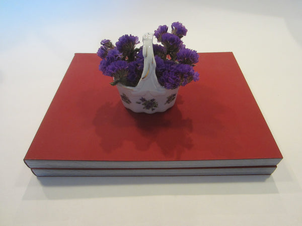 Lefton White Porcelain Mini Basket Violet Flowers Medallions 