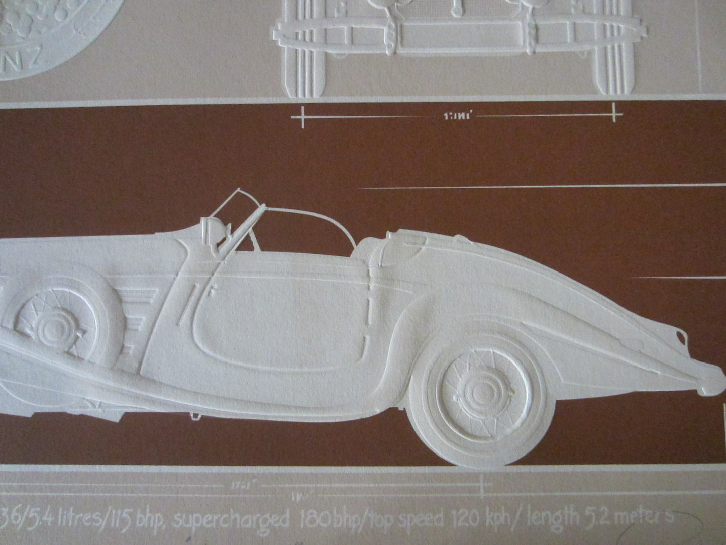 Roy Williams Classic Mercedes Model 1933 Signed Inscripted Gouache