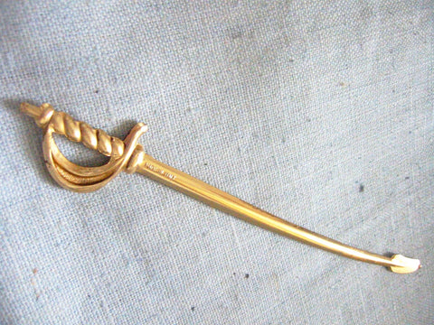 Cavalier Sword Italian Bookmark Golden Metal Letter Opener - Designer Unique Finds 