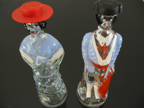 Malaga Spain Matador Senor Senorita Abstract Glass Bottles - Designer Unique Finds 