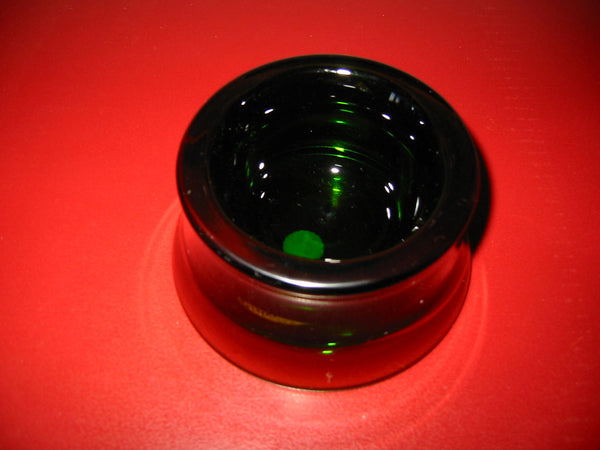 Green Murano Italy Art Glass Bowl Rainbow Orange Accent - Designer Unique Finds 