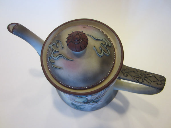 Nippon Moriage Signature Dragon Ware Teapot Hand Painted Beaded