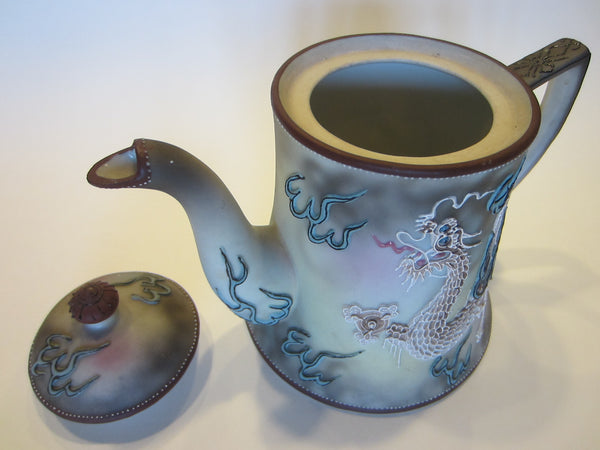 Nippon Moriage Signature Dragon Ware Teapot Hand Painted Beaded