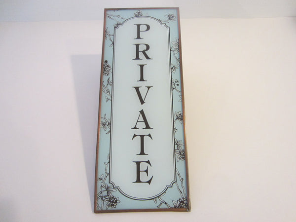 Private Sign Stained Glass Floral Copper Frame - Designer Unique Finds 