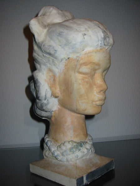 Leonard Scheu Sculpture Chalk Ware Bust Female Portrait - Designer Unique Finds 
 - 1