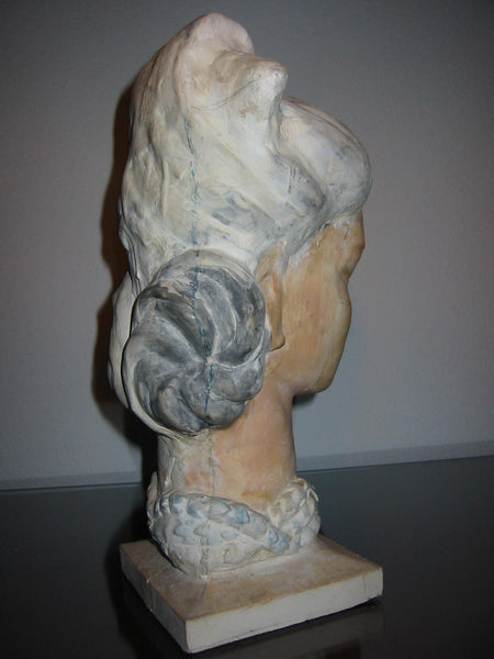 Leonard Scheu Sculpture Chalk Ware Bust Female Portrait - Designer Unique Finds 
 - 2
