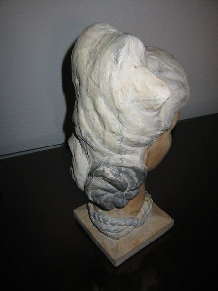 Leonard Scheu Sculpture Chalk Ware Bust Female Portrait - Designer Unique Finds 
 - 4