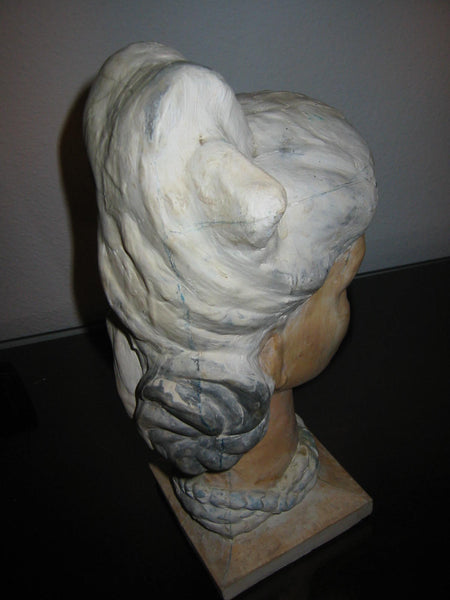 Leonard Scheu Sculpture Chalk Ware Bust Female Portrait - Designer Unique Finds 
 - 5