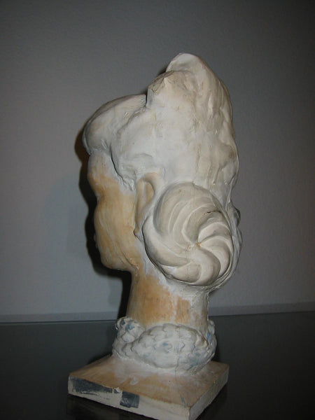 Leonard Scheu Sculpture Chalk Ware Bust Female Portrait - Designer Unique Finds 
 - 6