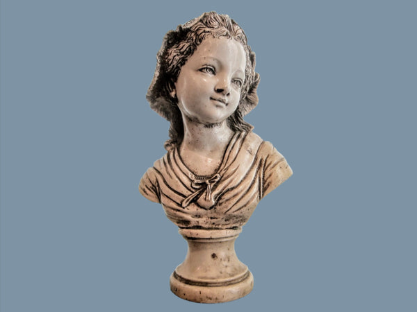 French Girl In Bonnet Composed Portrait Bust Torso