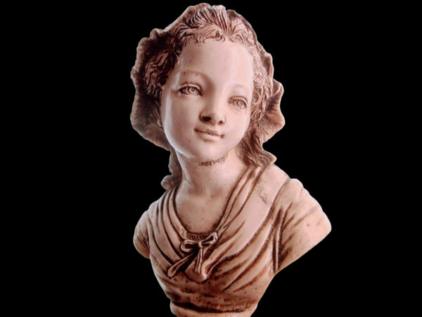 French Girl In Bonnet Composed Portrait Bust Torso