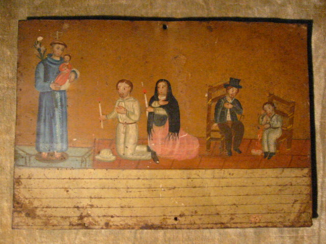 Colonial Spanish Retablo Tin Art Ex Voto Religious Inspiration - Designer Unique Finds 