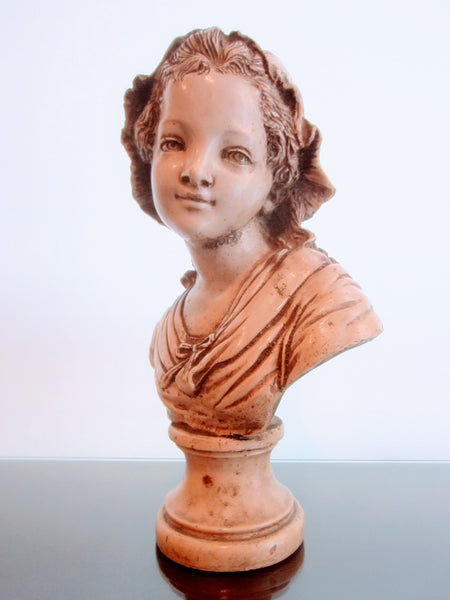 French Girl In Bonnet Composed Portrait Bust Torso