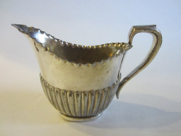 English Silver Cream Sugar Breakfast Bowls Art Deco Style Handles Hallmarks