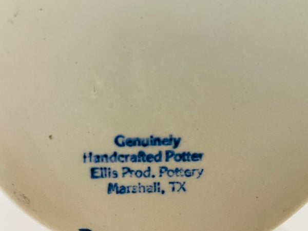 Genuinely Handcrafted Potter Ellis Prod Pottery Marshall TX Blue Cow Pot