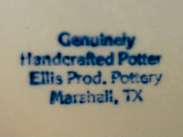 Genuinely Handcrafted Potter Ellis Prod Pottery Marshall TX Blue Cow Pot