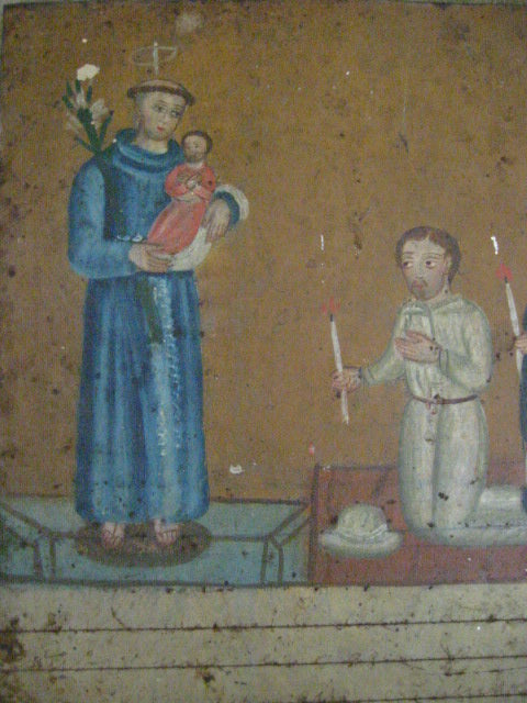 Colonial Spanish Retablo Tin Art Ex Voto Religious Inspiration - Designer Unique Finds 