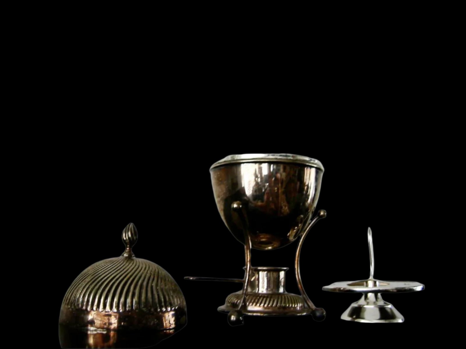 Hutton Sheffield England Silverplated Egg Poacher Coddler Hallmarked - Designer Unique Finds 