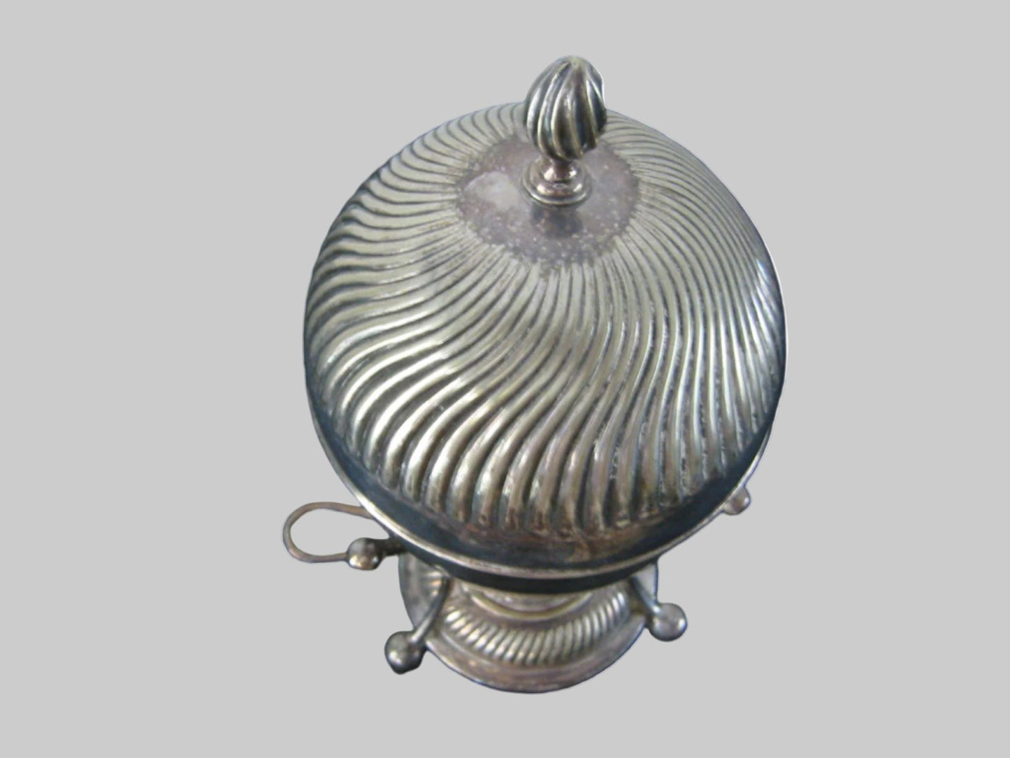 Silver Covered Egg Poacher Signed Etched Hallmarks - Designer Unique Finds 