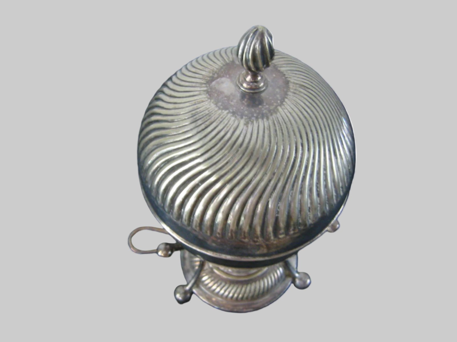 Silver Covered Egg Poacher Signed Etched Hallmarks - Designer Unique Finds 