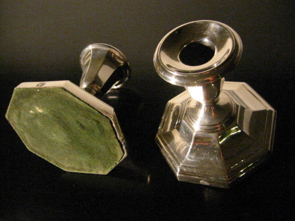England Ellis Barker Silver Candle Holders With Hallmarks In Pair - Designer Unique Finds 
 - 4