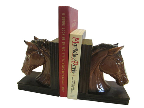 EW Japan Ceramic Horse Bookends - Designer Unique Finds 