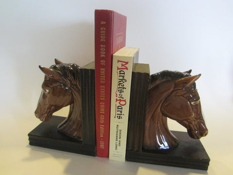 EW Japan Ceramic Horse Bookends - Designer Unique Finds 