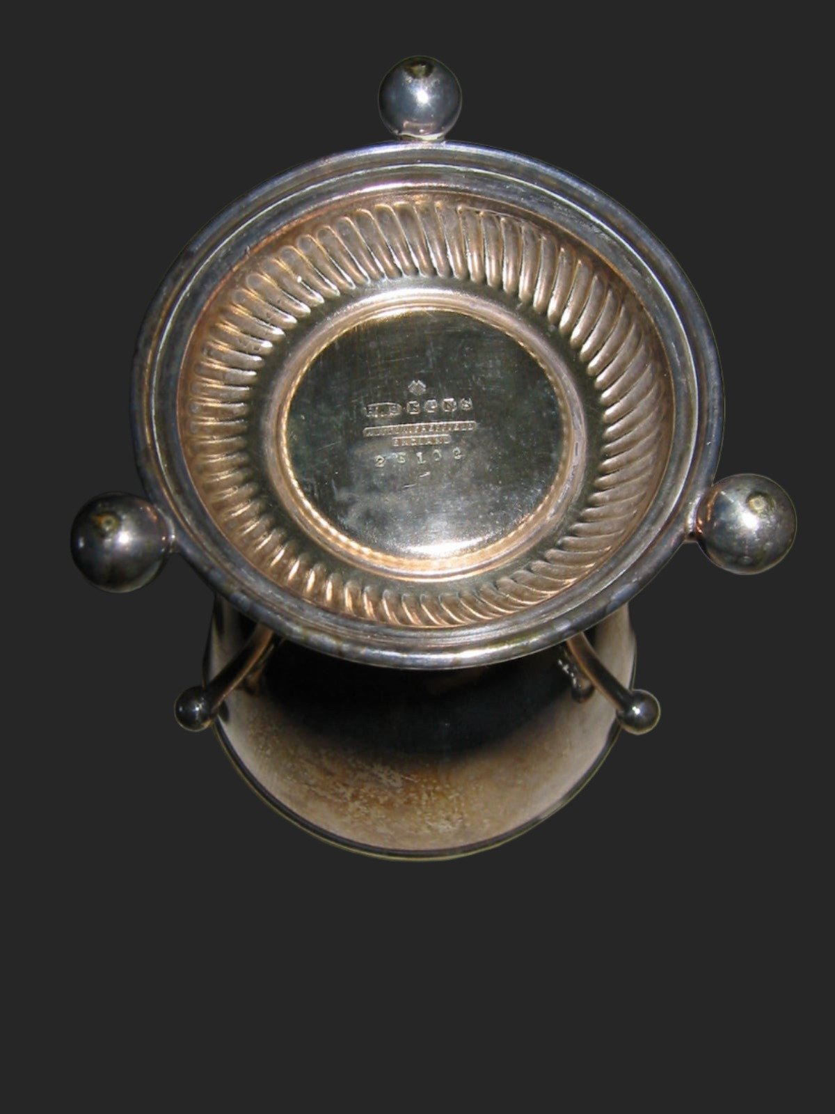 Silver Covered Egg Poacher Signed Etched Hallmarks - Designer Unique Finds 