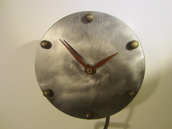 A Modern Pedestal Abstract Juxtaposition Round Dial Quartz Clock