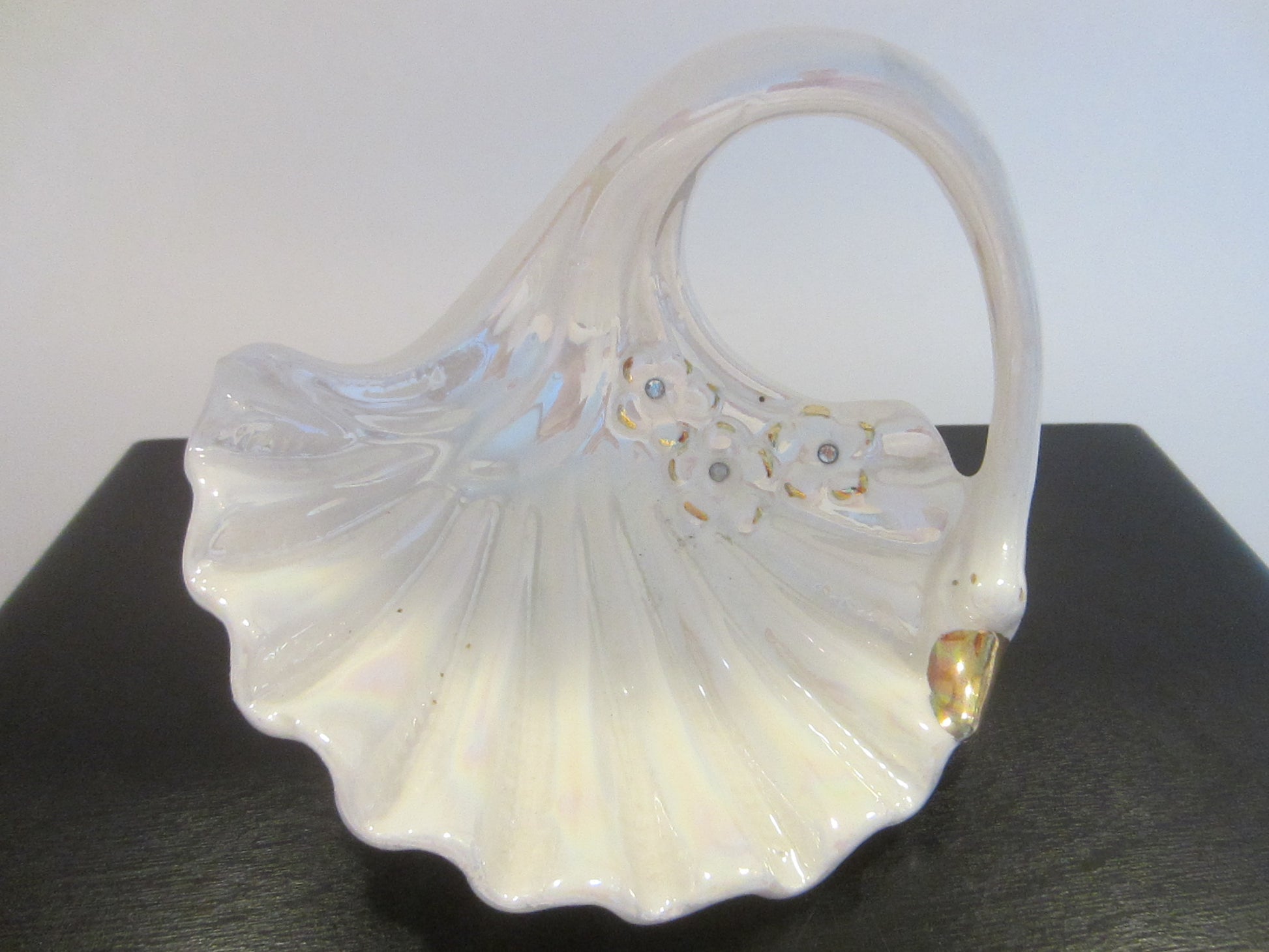 Capodimonte Creazioni Minervini Italy Luster Swan Dish
