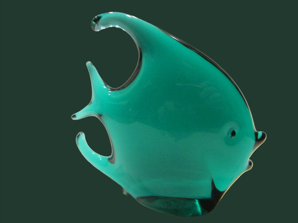 Bullocks Italy Studio Glass Exotic Green Fish