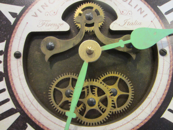 Timeworks Clock Vincenzo Bartolini Firenze Italy Quartz With Pendulum - Designer Unique Finds 