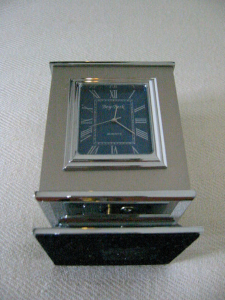 Bey Berk Japan Revolving Clock Chrome Beveled Glass Case Barometer Photo Frame - Designer Unique Finds 
 - 2