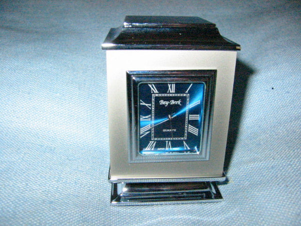 Bey Berk Japan Revolving Clock Chrome Beveled Glass Case Barometer Photo Frame - Designer Unique Finds 
 - 1