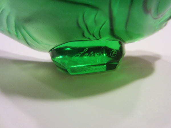 R Lalique France Miniature Crystal Signed Green Fish - Designer Unique Finds 