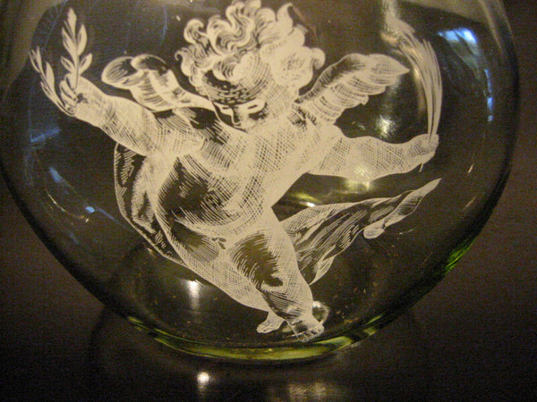 White Angel Glass Decanter Cork Top Ring Pull Stopper - Designer Unique Finds 
 - 2