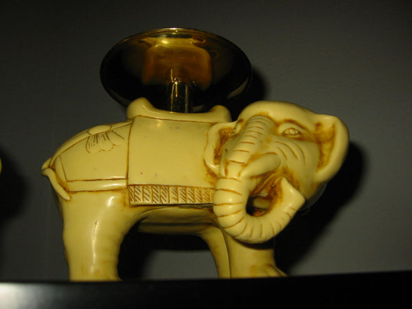 Art Deco Elephants Bearing Brass Candle Holders - Designer Unique Finds 
 - 8