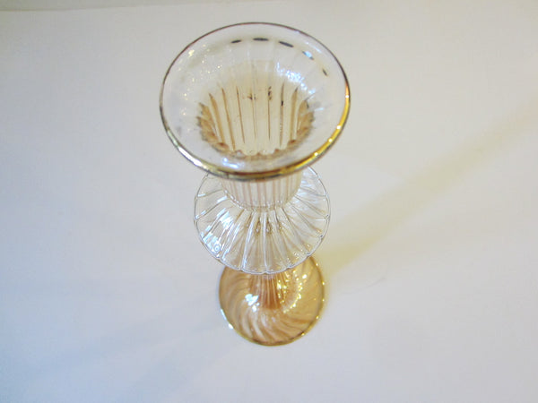 Monumental Gold Shimmer Glass Vase Candleholder Barrovier Tosso