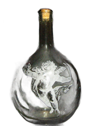 White Angel Glass Decanter Cork Top Ring Pull Stopper - Designer Unique Finds 
 - 1